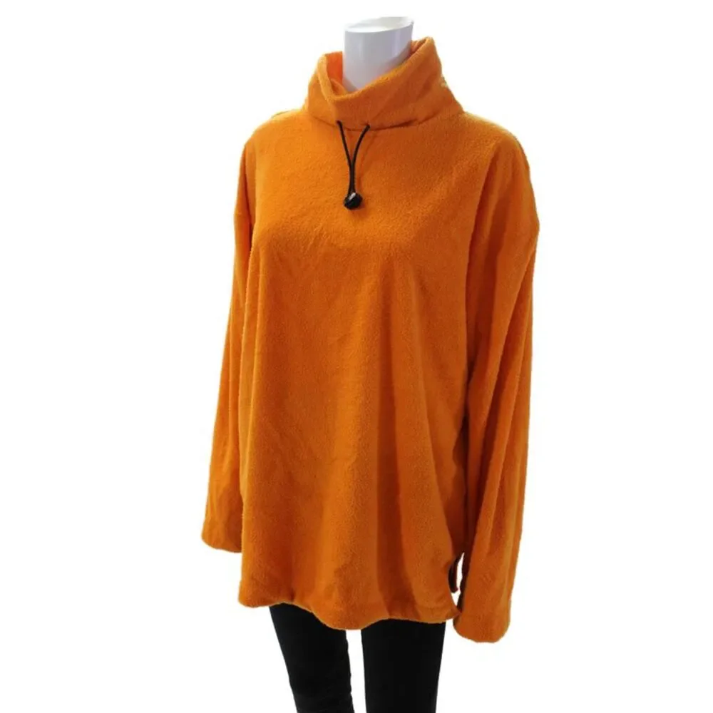 Urban Outfitters Womens Long Sleeve Mock Neck Knit Sweatshirt Orange Size Medium